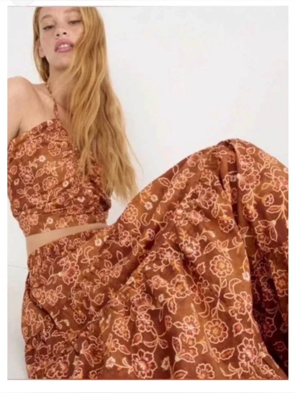 J. Crew Top and Skirt Set in brown vine print - Picture 5 of 6